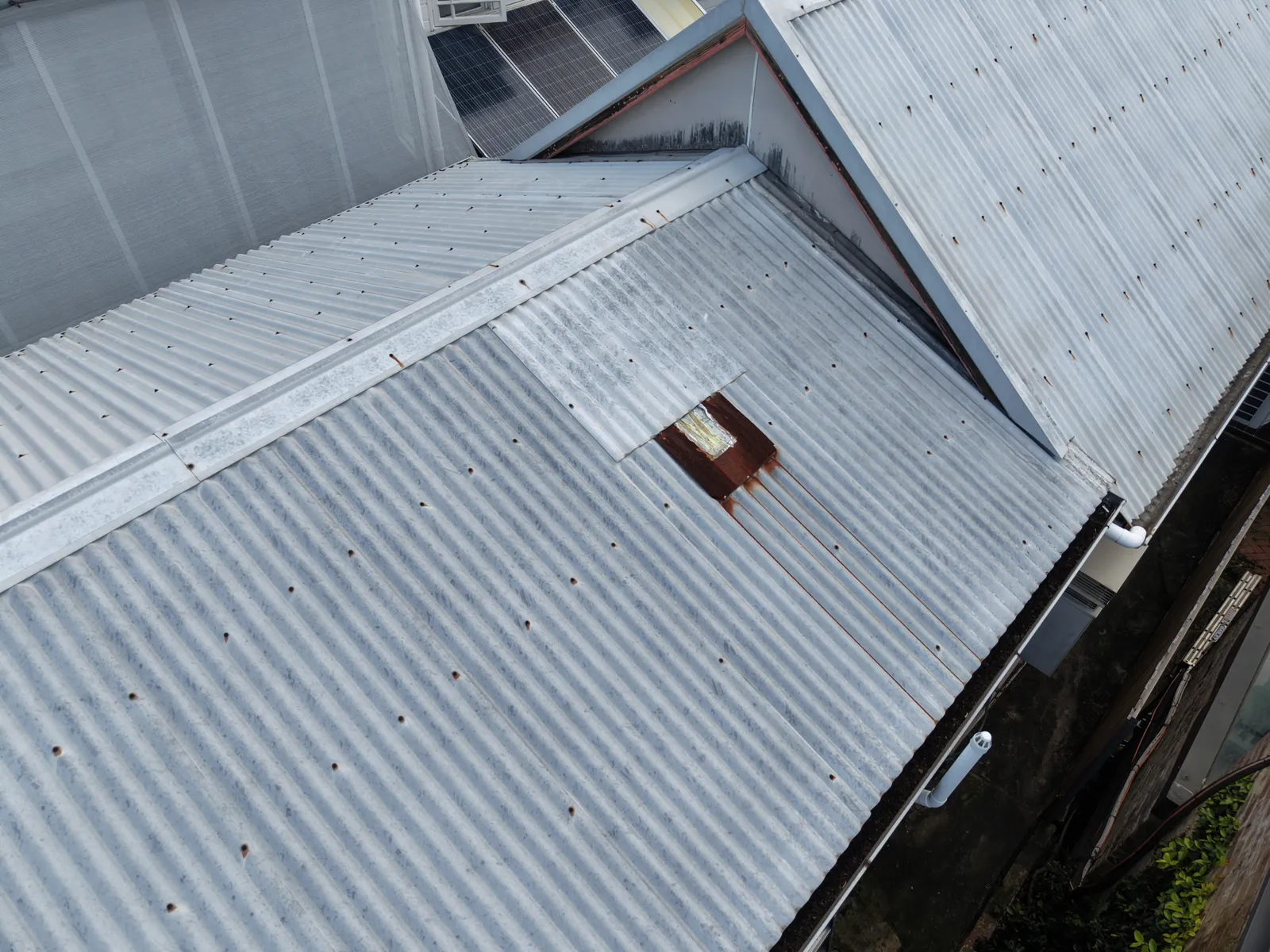 Old corrugated metal roof on the View Street, Annandale cottage before the re-roof