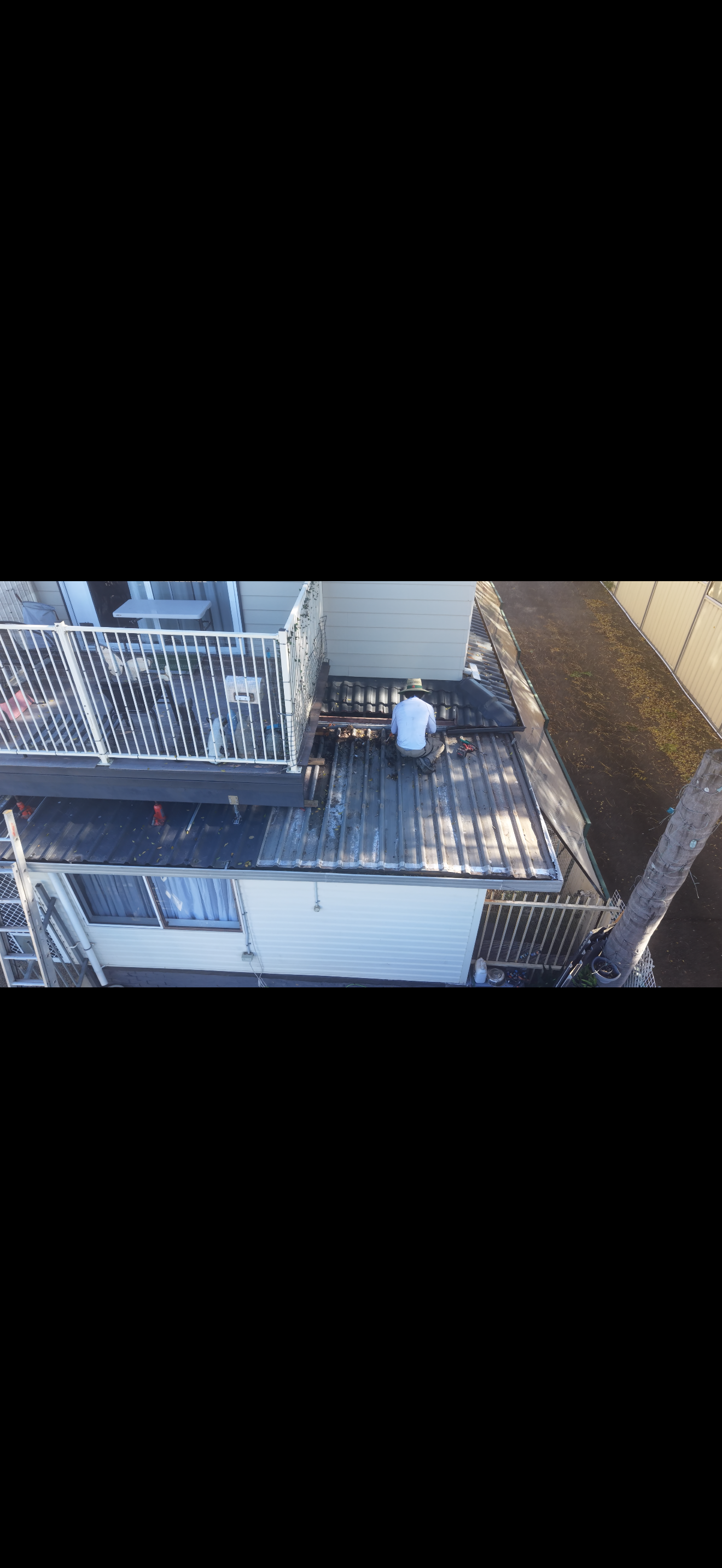 Pre-works inspection of a flat roof section before membrane replacement